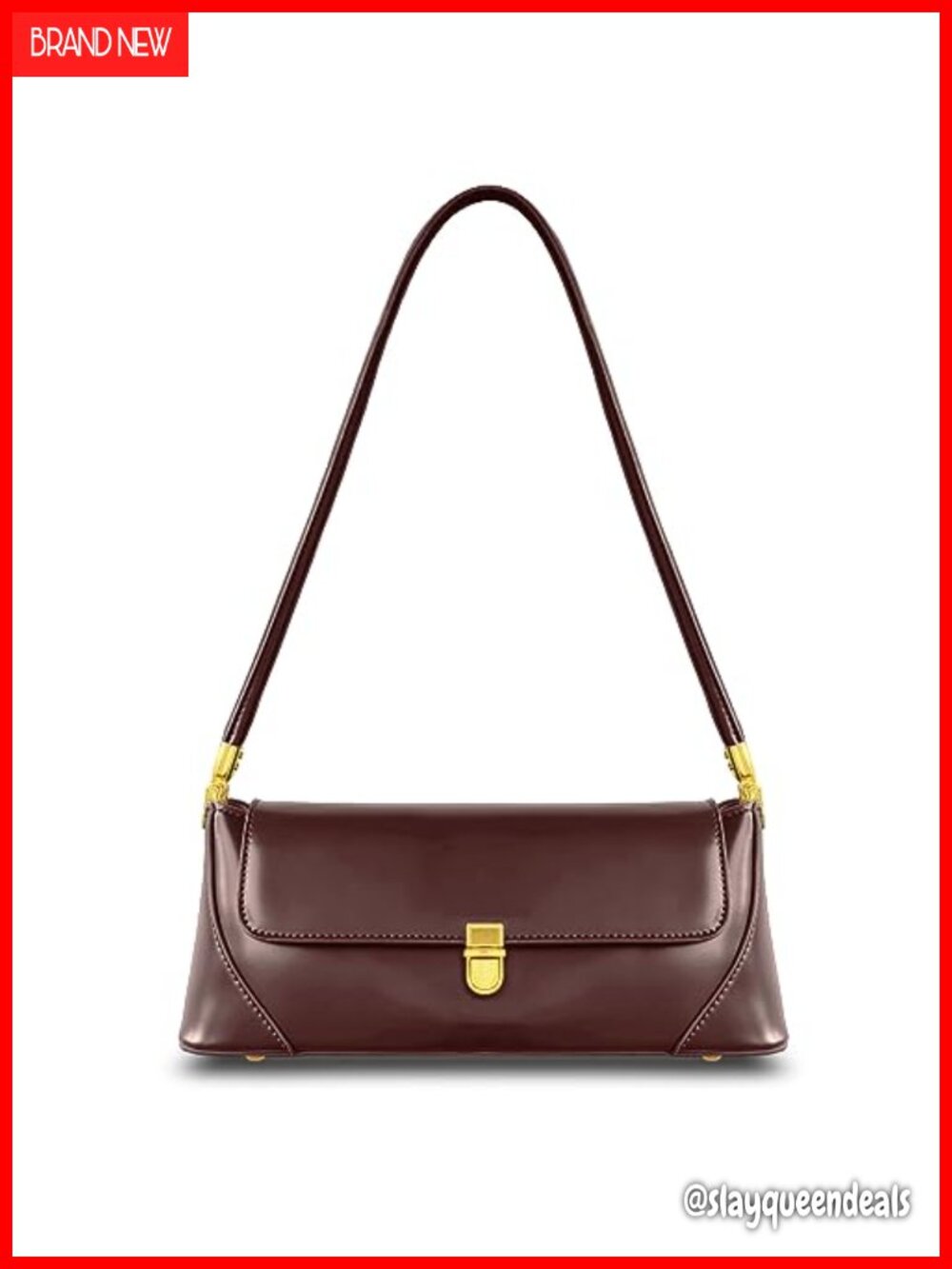Vintage PU Leather Shoulder Bag Flat Bottom